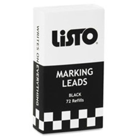 LISTO CORPORATION Listo Corporation LIS162BBK Marking Pencil Refills; Black - 72 Per Box LIS162BBK